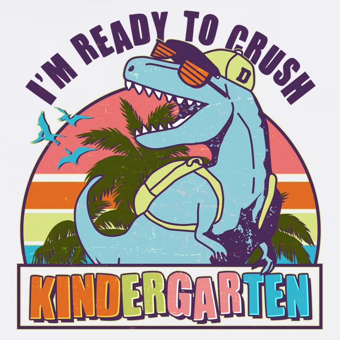 Funny I'm Ready To Crush Kindergarten Retro Dinosaur Garment-Dyed Sweatshirt
