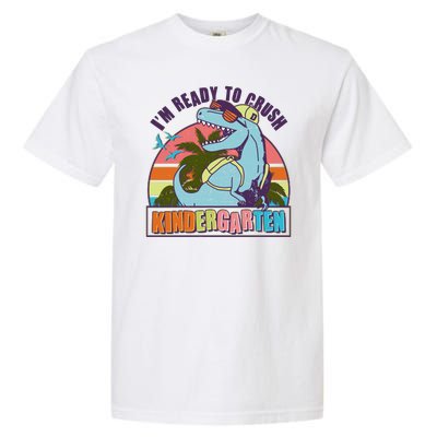 Funny I'm Ready To Crush Kindergarten Retro Dinosaur Garment-Dyed Heavyweight T-Shirt