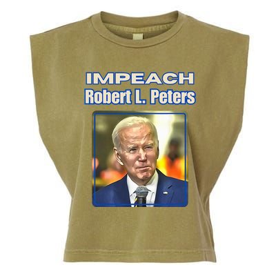 Funny Impeach Robert L Peters Anti Biden Political ProTrump Garment-Dyed Women's Muscle Tee