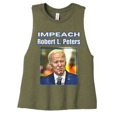 Funny Impeach Robert L Peters Anti Biden Political ProTrump Women's Racerback Cropped Tank