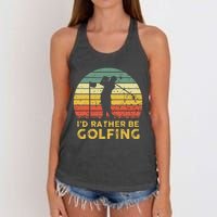 Funny Id Rather Be Golfing Women's Knotted Racerback Tank