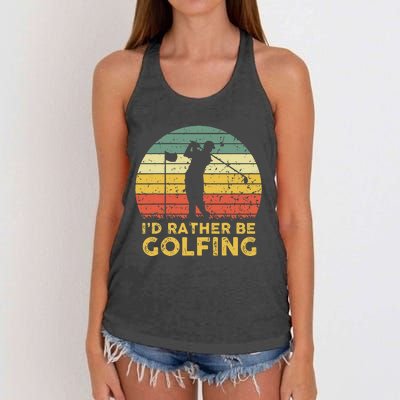 Funny Id Rather Be Golfing Women's Knotted Racerback Tank