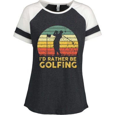 Funny Id Rather Be Golfing Enza Ladies Jersey Colorblock Tee