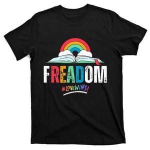 fREADom I Read Banned Books LGBTQ Reader Pride Librarian T-Shirt