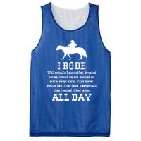 Funny I Rode All Day Horse Lover Meaningful Gift Mesh Reversible Basketball Jersey Tank