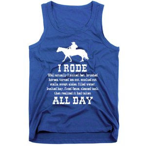 Funny I Rode All Day Horse Lover Meaningful Gift Tank Top