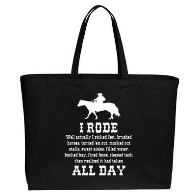 Funny I Rode All Day Horse Lover Meaningful Gift Cotton Canvas Jumbo Tote