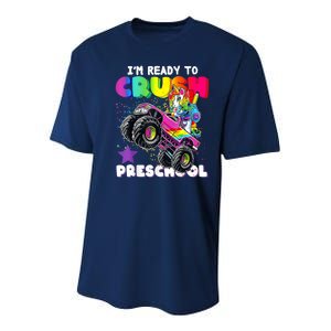 Funny Im Ready To Crush Preschool Unicorn Back To School Youth Performance Sprint T-Shirt