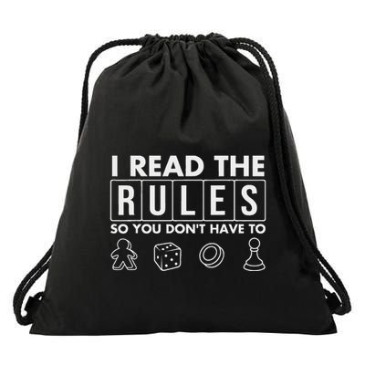 Funny I Read The Rules So You DonT Have To Board Game Drawstring Bag