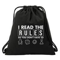 Funny I Read The Rules So You DonT Have To Board Game Drawstring Bag