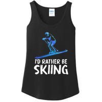 Funny Id Rather Be Skiing Gift For Skier Ladies Essential Tank