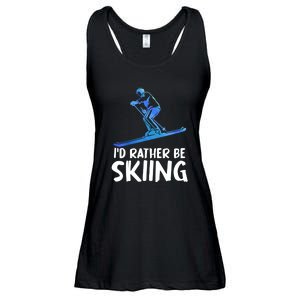 Funny Id Rather Be Skiing Gift For Skier Ladies Essential Flowy Tank