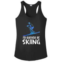 Funny Id Rather Be Skiing Gift For Skier Ladies PosiCharge Competitor Racerback Tank