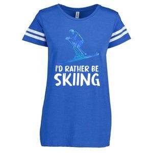 Funny Id Rather Be Skiing Gift For Skier Enza Ladies Jersey Football T-Shirt