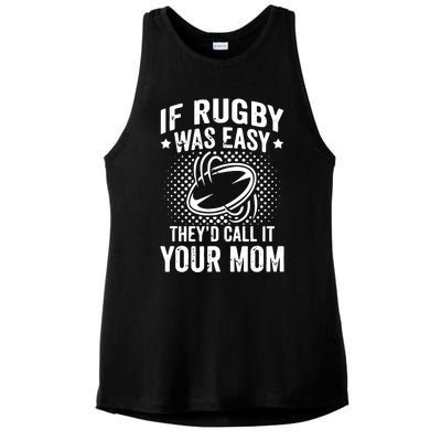 Funny If Rugby Was Easy Rugby Player Ladies PosiCharge Tri-Blend Wicking Tank