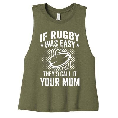 Funny If Rugby Was Easy Rugby Player Women's Racerback Cropped Tank