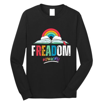 FREADom I Read Banned Books LGBTQ Reader Pride Librarian Long Sleeve Shirt