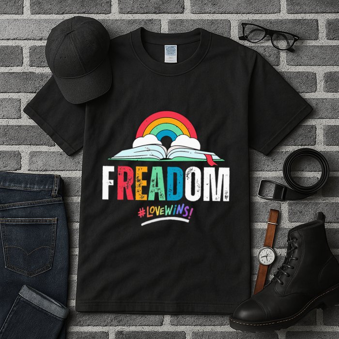 FREADom I Read Banned Books LGBTQ Reader Pride Librarian Tall T-Shirt