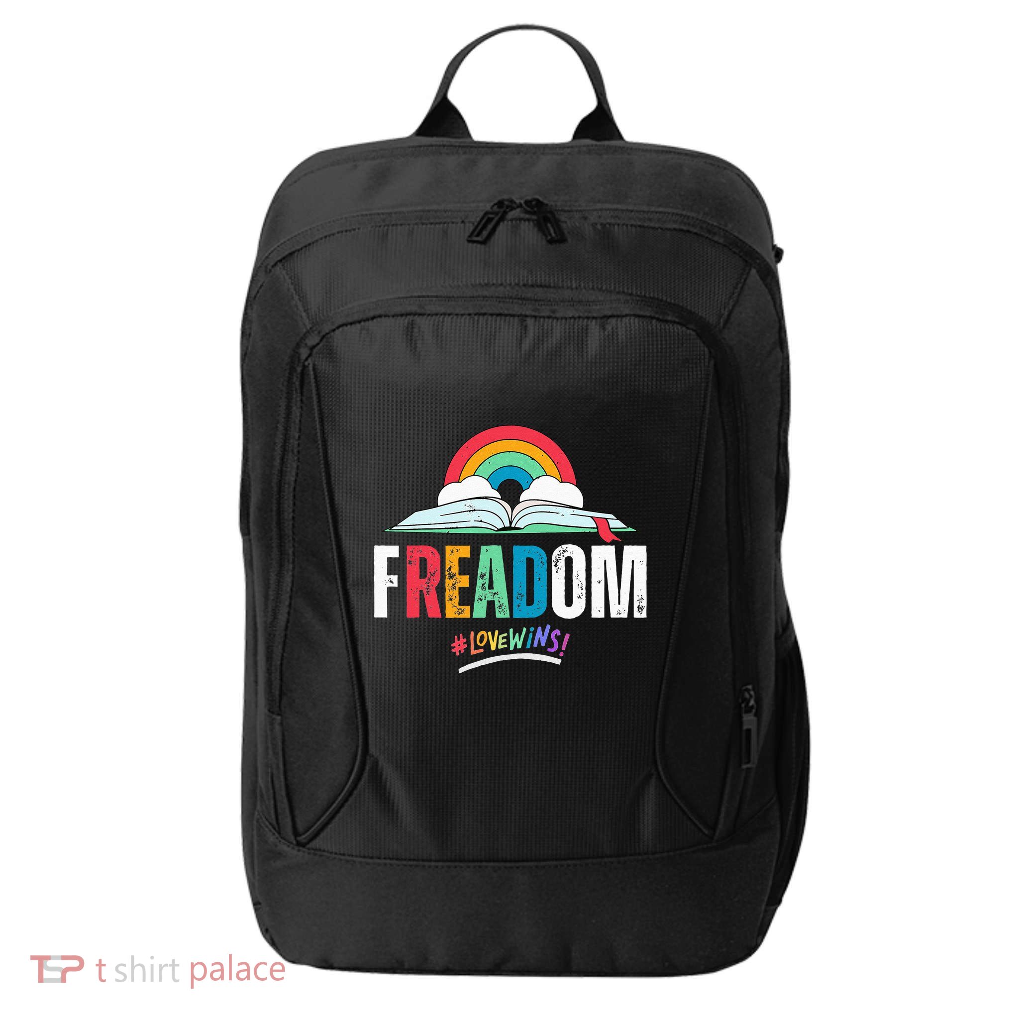 FREADom I Read Banned Books LGBTQ Reader Pride Librarian City Backpack