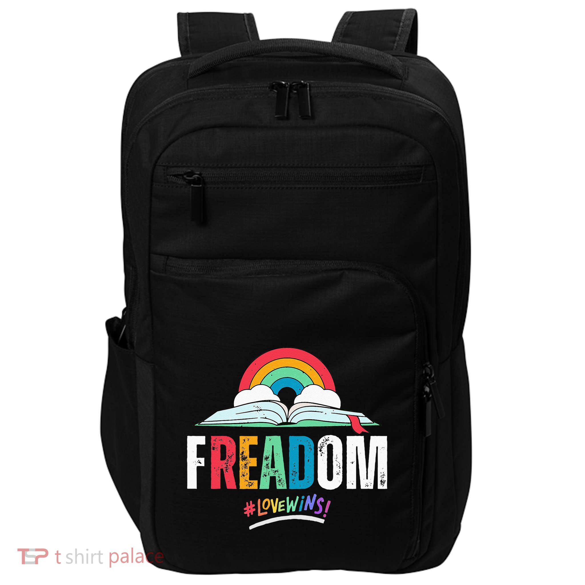 FREADom I Read Banned Books LGBTQ Reader Pride Librarian Impact Tech Backpack