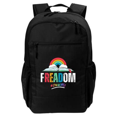 FREADom I Read Banned Books LGBTQ Reader Pride Librarian Backpack