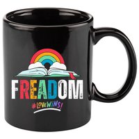 FREADom I Read Banned Books LGBTQ Reader Pride Librarian 11oz C Handle Ceramic Mug