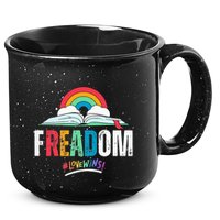 FREADom I Read Banned Books LGBTQ Reader Pride Librarian 15oz Campfire Ceramic Mug