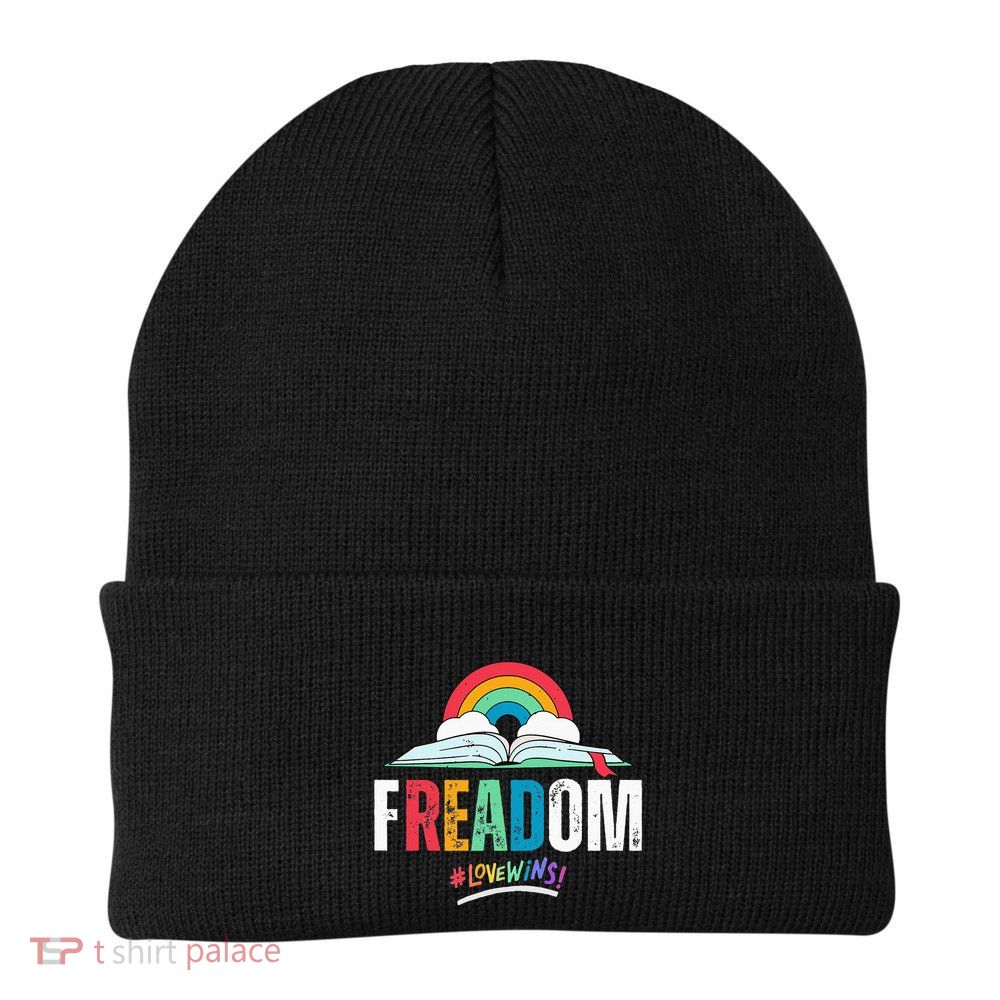 FREADom I Read Banned Books LGBTQ Reader Pride Librarian Beanie
