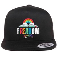 FREADom I Read Banned Books LGBTQ Reader Pride Librarian Flat Bill Trucker Hat