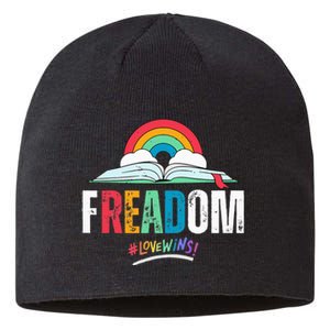 FREADom I Read Banned Books LGBTQ Reader Pride Librarian Sustainable Beanie