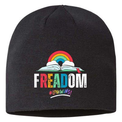 FREADom I Read Banned Books LGBTQ Reader Pride Librarian Sustainable Beanie