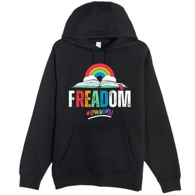 FREADom I Read Banned Books LGBTQ Reader Pride Librarian Premium Pullover Hoodie