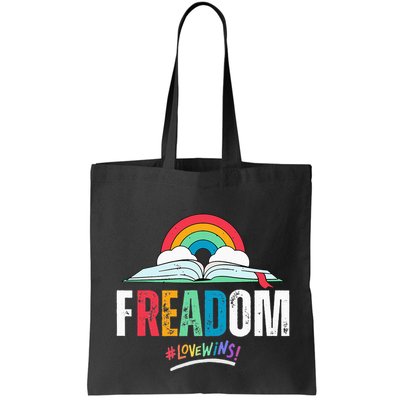 FREADom I Read Banned Books LGBTQ Reader Pride Librarian Bag