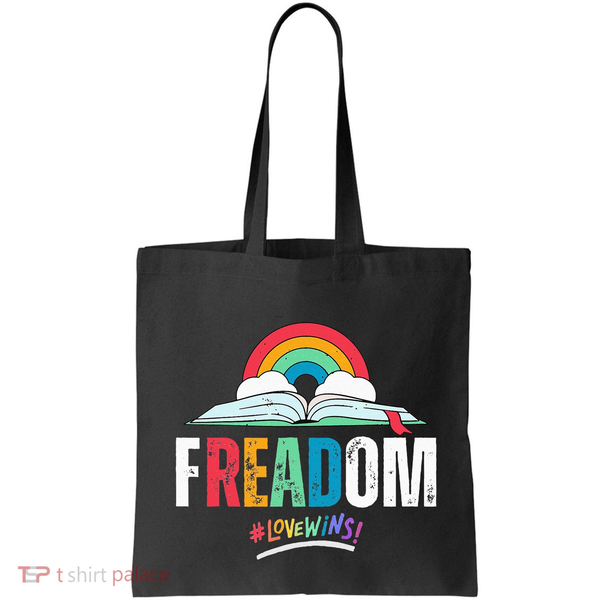 FREADom I Read Banned Books LGBTQ Reader Pride Librarian Bag