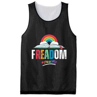 FREADom I Read Banned Books LGBTQ Reader Pride Librarian Mesh Reversible Basketball Jersey Tank