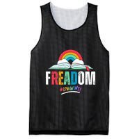 FREADom I Read Banned Books LGBTQ Reader Pride Librarian Mesh Reversible Basketball Jersey Tank
