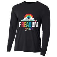 FREADom I Read Banned Books LGBTQ Reader Pride Librarian Cooling Performance Long Sleeve Crew