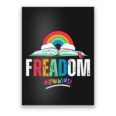 FREADom I Read Banned Books LGBTQ Reader Pride Librarian Poster
