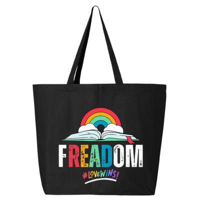 FREADom I Read Banned Books LGBTQ Reader Pride Librarian 25L Jumbo Tote