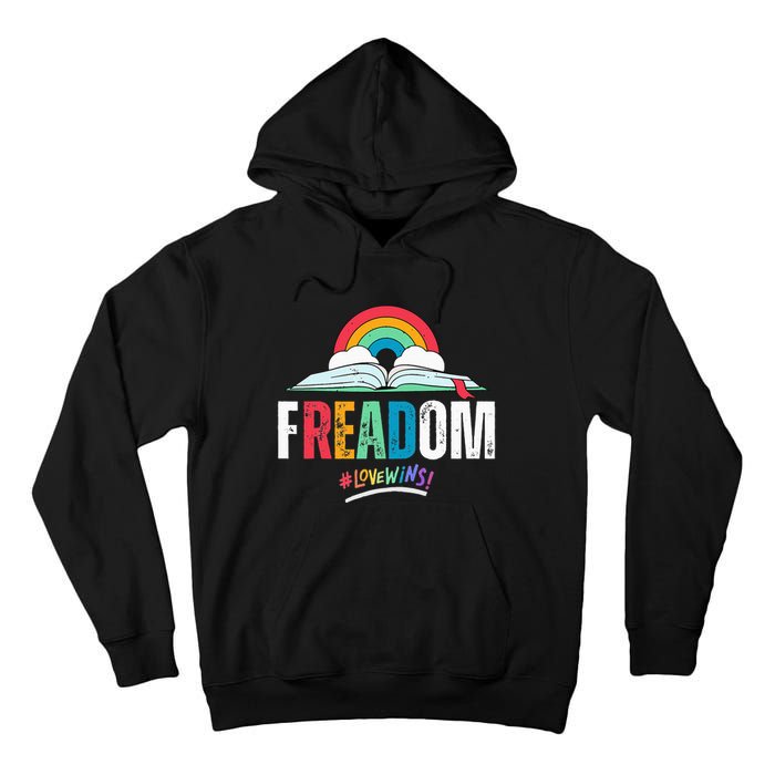 FREADom I Read Banned Books LGBTQ Reader Pride Librarian Tall Hoodie