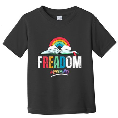 FREADom I Read Banned Books LGBTQ Reader Pride Librarian Toddler T-Shirt