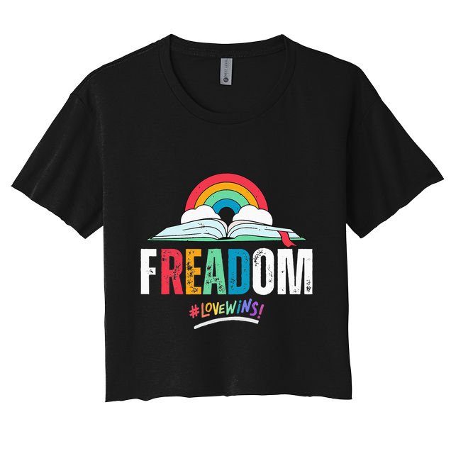 FREADom I Read Banned Books LGBTQ Reader Pride Librarian Crop Top