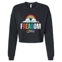 FREADom I Read Banned Books LGBTQ Reader Pride Librarian Cropped Pullover Crew