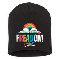 FREADom I Read Banned Books LGBTQ Reader Pride Librarian Short Acrylic Beanie