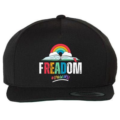 FREADom I Read Banned Books LGBTQ Reader Pride Librarian Wool Snapback Cap