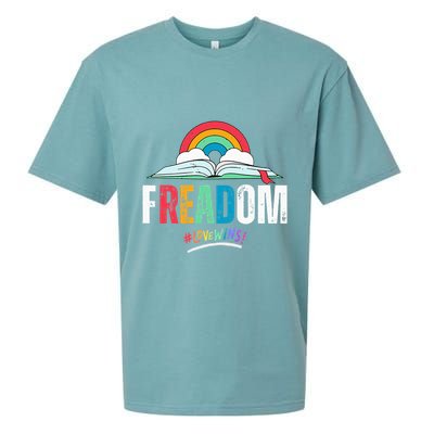 FREADom I Read Banned Books LGBTQ Reader Pride Librarian Sueded Cloud Jersey T-Shirt