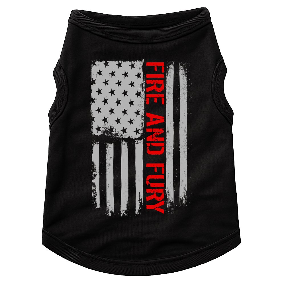 Fire and Fury Trump Military Power USA Flag Doggie Tank