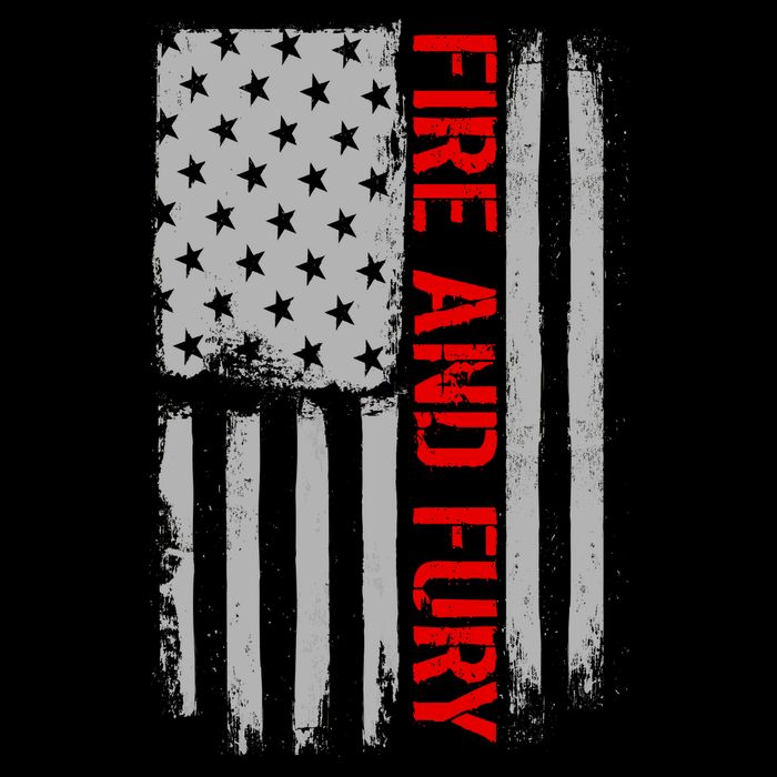 Fire and Fury Trump Military Power USA Flag Drawstring Bag