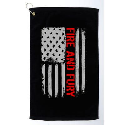 Fire and Fury Trump Military Power USA Flag Golf Towel