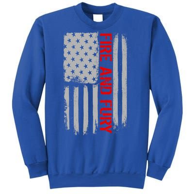 Fire and Fury Trump Military Power USA Flag Sweatshirt